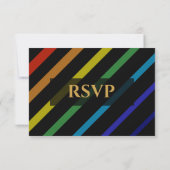 Gay Men Wedding Elegant Rainbow RSVP Karte (Rückseite)