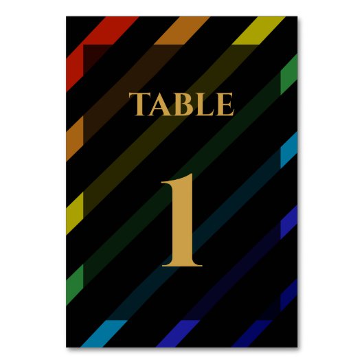Gay Men Wedding Elegant Rainbow Tischnummer (Vorderseite)