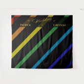 Gay Men Wedding Elegant Rainbow Wandteppich (Vorderseite (Horizontal))