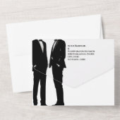 Gay Men Wedding Mr & Mr Tuxedo All In One Einladung (Rückseite)
