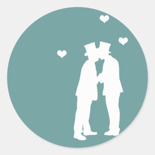 Gay Men Wedding Runder Aufkleber (Vorderseite)