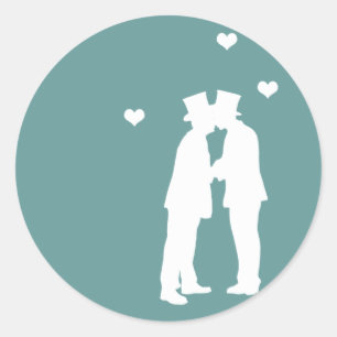 Gay Men Wedding Runder Aufkleber