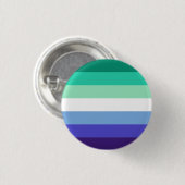 Gay Mens Pride Flag (Azure & Blue) Button (Vorne & Hinten)
