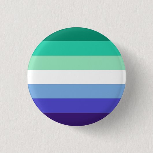 Gay Mens Pride Flag (Azure & Blue) Button (Vorderseite)