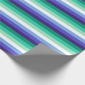 Gay Mens Pride Flag (Azure & Blue) Geschenkpapier (Ecke)