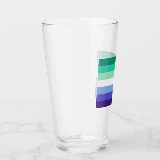 Gay Mens Pride Flag (Azure & Blue) Glas (Rechts)