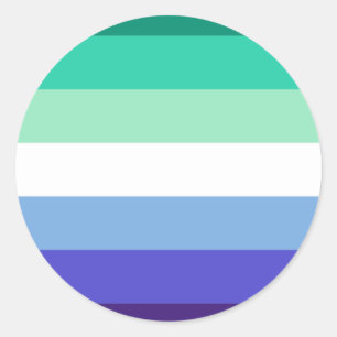 Gay Mens Pride Flag (Azure & Blue) Runder Aufkleber