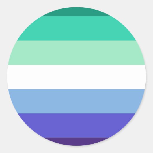 Gay Mens Pride Flag (Azure & Blue) Runder Aufkleber (Vorderseite)