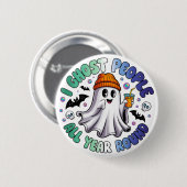 Gay MLM Funny Halloween - I Ghost People Button (Vorne & Hinten)