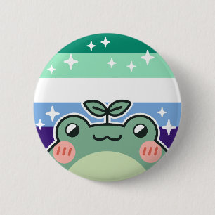 Gay MLM LGBT Pride Flag Frosch Button