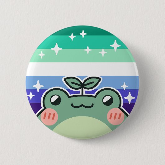 Gay MLM LGBT Pride Flag Frosch Button (Vorderseite)