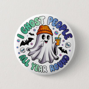 Gay MLM Lustiges Halloween – Ich spuke Leute an Button