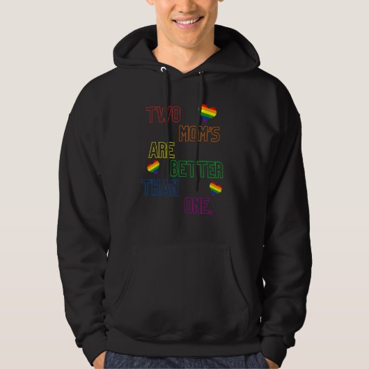 Gay Mom Pride I Love My Two Mothers For Daughters  Hoodie (Vorderseite)