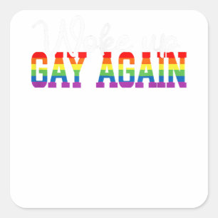 Gay Month der menschlichen LGBT-Flagge Weckte GAY  Quadratischer Aufkleber