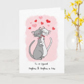Gay Nephew & Husband Valentines Niedlich Cats Card Karte (Gelbe Blume)