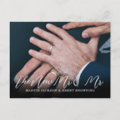 Gay Newlyweds Mr. and Mr. Foto Vielen Dank Postkarte (Vorderseite)