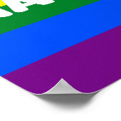 GAY OK Big Text Logo LGBT Gay Pride Regenbogenflag Poster (Ecke)