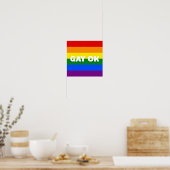 GAY OK Big Text Logo LGBT Gay Pride Regenbogenflag Poster (Küche)