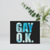 Gay OK Funny Hipster Cloud Text Postkarte (Stehend Vorderseite)