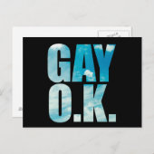 Gay OK Funny Hipster Cloud Text Postkarte (Vorne/Hinten)