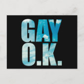 Gay OK Funny Hipster Cloud Text Postkarte (Vorderseite)