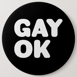 GAY OK Große, fette Buchstaben anpassbare Farbe Button