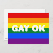 GAY OK LGBT 6-Streifen-Regenbogen-Gay Pride-Flag Postkarte (Vorne/Hinten)