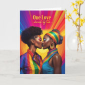 Gay Partner Lesbian Anny Rainbow African American Karte (Gelbe Blume)
