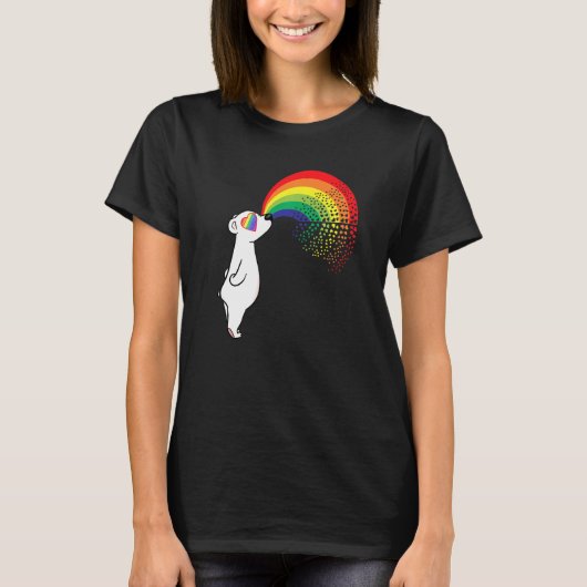 Gay Polar Bear Lgbtq Stuff für Teens Regenbogenohr T-Shirt (Vorderseite)