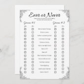 Gay Polterabend Game, Ewig oder nie Einladung (Vorne/Hinten)