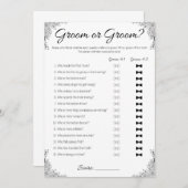 Gay Polterabend Game, Groom oder Groom? Einladung (Vorne/Hinten)