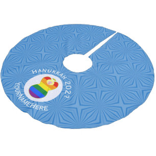 Gay Price Blonde Angel Hanukkah Flag Personalisier Polyester Weihnachtsbaumdecke