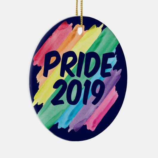 Gay Pride 2019 Regenbogen Keramik Ornament (Rechts)