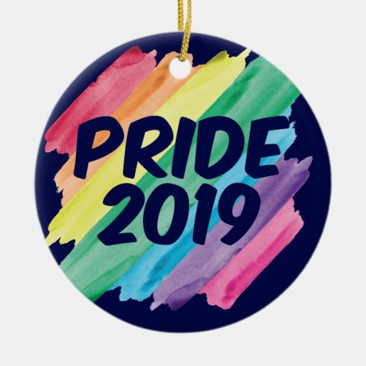 Gay Pride 2019 Regenbogen Keramik Ornament (Vorne)