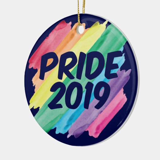 Gay Pride 2019 Regenbogen Keramik Ornament (Links)