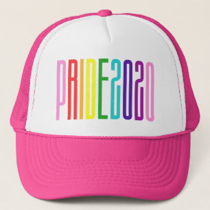 Gay Pride 2020 Farbige LGBT-Rainbow-Typografie Truckerkappe