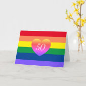 Gay Pride 50 Fabulous Birthday Rainbow Card Karte (Gelbe Blume)