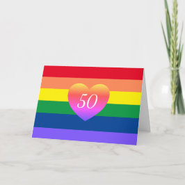 Gay Pride 50 Fabulous Birthday Rainbow Card Karte