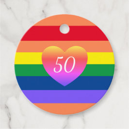 Gay Pride 50 Fabulous Birthday Rainbow Fevor Tags Geschenkanhänger