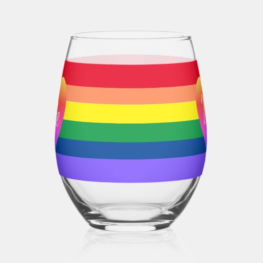 Gay Pride Abstimmung Rainbow LGBTQ 2024 Wahl Weinglas Ohne Stiel (Links)