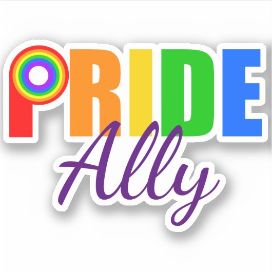 Gay Pride Ally LGBTQ Rainbow Alliance Aufkleber (Vorderseite)