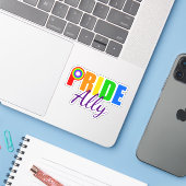 Gay Pride Ally LGBTQ Rainbow Alliance Aufkleber (Laptop mit iPhone)