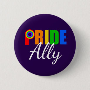 Gay Pride Ally LGBTQ Rainbow Alliance Button