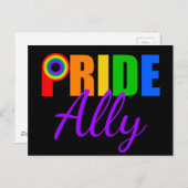 Gay Pride Ally LGBTQ Rainbow Alliance Postkarte (Vorne/Hinten)