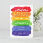 Gay Pride Aquarellbogen Digitale Einladung (Stehend Vorderseite)