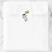 Gay Pride Astronaut T - Shirt Runder Aufkleber (Tasche)