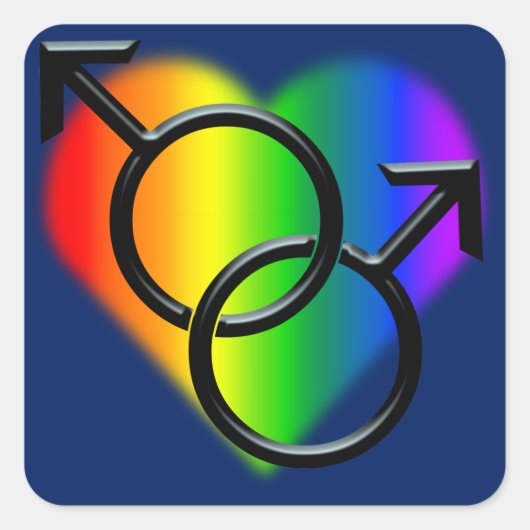 Gay Pride Aufkleber Männer Gay Pride Regenbogenauf (Vorderseite)