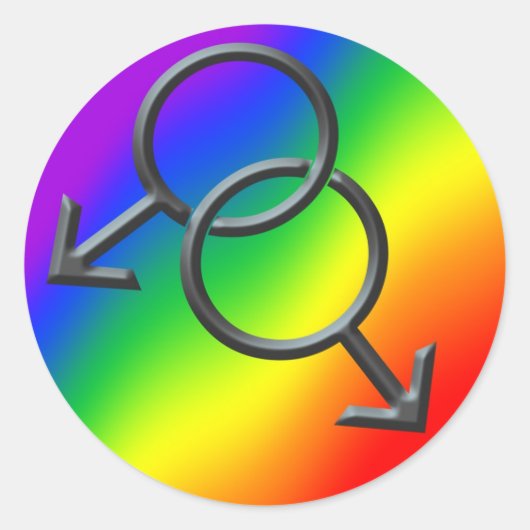 Gay Pride Aufkleber Männer Gay Pride Regenbogenauf (Vorderseite)