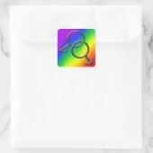 Gay Pride Aufkleber Männer Gay Pride Regenbogenauf (Tasche)
