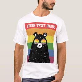 Gay Pride Bär in Regenbogenbrille Personalisiert T-Shirt